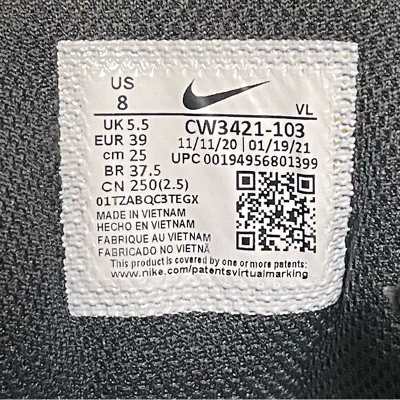 Nike Winflo 8 Black/White Women's Running Shoes Size 8 - Picture 4 of 16